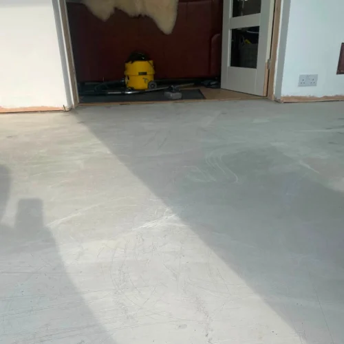 Floor levelled and prepared ready for the new flooring to be fitted.
